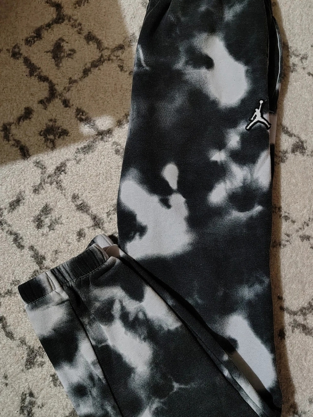 Jordan Kids' Black & White Tie-Dye Jogger Pants